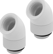 corsair hydro x fitting adapter xf 45 angled rotary glossy white 2 pack photo