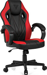 sense7 gaming chair prism fabric black red photo