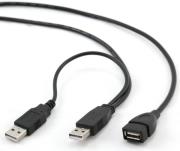 cablexpert ccp usb22 amaf 3 dual usb20 a plug a socket extension cable 09m photo
