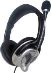 gembird mhs 401 stereo headphones with microphone and volume control black silver photo