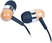 gembird mp3 ep08 mp3 stereo earphones gold plated 35mm jack wooden photo
