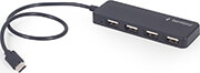 gembird uhb cm u2p4 01 4 port usb type c hub black photo