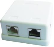 cablexpert ncac hs smb2 2 jack surface mount box with 2 cat5e half shielded keystone jacks photo