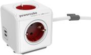 allocacoc powercube extended usb red 4 prizes 2 usb kalodio 15m photo