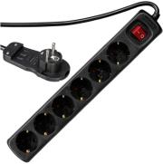 rev 6 way multiple socket smart me diakopti 2m black photo