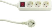 rev 3 way power strip me diakopti 14m white photo