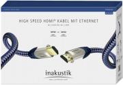 in akustik premium high speed 4k hdmi cable with ethernet gold plated 15m blue silver photo