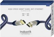 in akustik premium high speed 4k hdmi cable with ethernet gold plated 2m blue silver photo