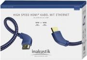 in akustik premium high speed 4k hdmi cable with ethernet 90 angled gold plated 2m blue silver photo