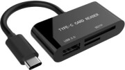 gembird uhb cr3 02 compact usb type c sdxc combo card reader black photo