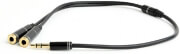 cablexpert cca 415m 01m 35mm audio splitter cable with metal connectors 10cm black photo