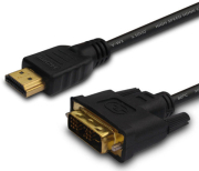 savio cl 139 cable hdmi 19pin male dvi 18 1 male 18 m black gold terminals photo