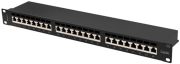 lanberg patch panel 24 port 1u cat6a ftp black photo