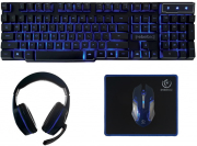 rebeltec wired gaming set keyboard headphones mouse mouse pad sherman photo