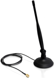 delock 88413 wlan 80211 b g n antenna rp sma 4 dbi omnid flex joint with magnetic stand photo