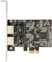 delock 89346 pci express x1 card 2 x rj45 gigabit lan rtl8111 photo