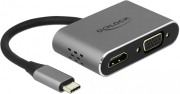 delock 64074 usb type c adapter to hdmi and vga with usb 30 port and pd photo