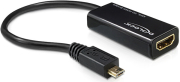 delock 65314 adapter mhl micro usb 5 pin male high speed hdmi female usb micro b female photo