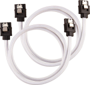 corsair diy cable premium sleeved sata data cable set straight connectors white 60cm photo