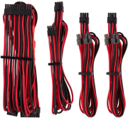 corsair diy cable premium individually sleeved dc cable starter kit type4 gen4 red black photo