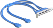 delock 82974 slot bracket usb 30 pin header 19 pin 2 x internal 4 x usb 30 a female external photo