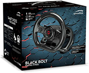 speedlinksl 650300 bk black bolt racing wheel for pc black photo