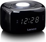 lenco cr 12bk clock radio with night light black photo