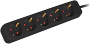 lanberg power strip 5 sockets schuko quality grade copper cable 3m black photo