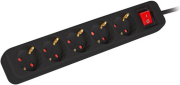 lanberg power strip 5 sockets schuko with circuit breaker copper cable 3m black photo