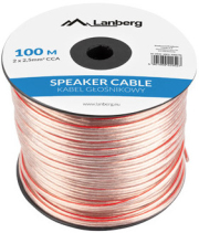 lanberg transparent speaker cable 2x25mm 100m photo