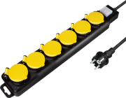 logilink lps256 socket outlet 6 way switch 6x cee 7 3 outdoor 15 m black yellow photo