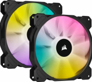 corsair icue sp140 rgb elite 140mm pwm fan  dual fan kit with lighting node core photo