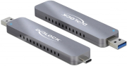 delock 42616 external enclosure for m2 nvme pcie ssd with usb type c and type a male photo