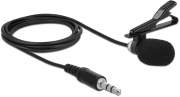 delock 66279 tie lavalier microphone omnidirectional 35 mm stereo jack male 3 pin adapter cable photo