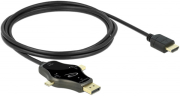 delock 85974 3 in 1 monitor cable with usb c displayport mini in to hdmi out with 4k 60 hz photo
