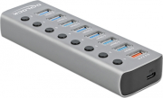 delock 63264 usb 32 gen 1 hub with 7 ports 1 fast charging port 1 usb c pd 30 port with switc photo