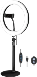 logilink aa0152 smartphone ring light tripod with remote shutter height adjust 25 cm