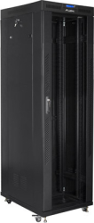 lanberg free standing rack 19 42u 800x800mm flat pack black with glass door lcd photo