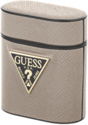 guess case saffiano for apple airpods gen 1 apple airpods gen 2 beige guaca2vsatmllg photo