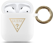 guess cover triangle for apple airpods gen 1 apple airpods gen 2 white guaca2lstlwh photo