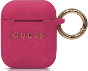 guess silicone case glitter for airpods 1 2 fuschia guaccsilglfu photo