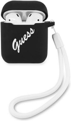 guess silicone case vintage for apple airpods gen 1 apple airpods gen 2 black guaca2lsvsbw photo