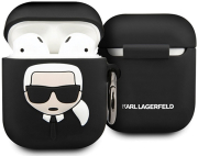 karl lagerfeld silicone case for apple airpods gen 1 gen 2 black klaccsilkhbk photo