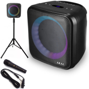 kai abts s6 portable speaker bluetooth karaoke usb tws led micro sd aux in aux out mic 20w photo