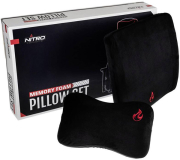 nitro concepts memory foam pillow set black red photo