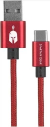 spartan gear double sided usb cable type c 2m red photo