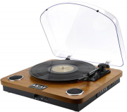 akai att 11btn wood turntable with built in speakers bluetooth usb and sd card recording photo