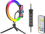 tracer rgb ring lamp 26cm with remote control and tripod traosw46807 photo