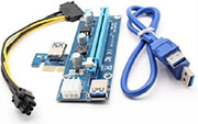 qoltec pci e riser 1x 16x usb 30 ver 009s sata pci e 6 pin photo