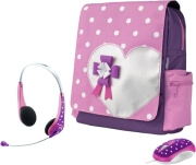 trust hearts 120 netbook schoolbag messenger with mouse and headset photo